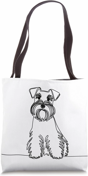 Minimalist Miniature Schnauzer, Cute Schnauzer One-line Art Tote Bag