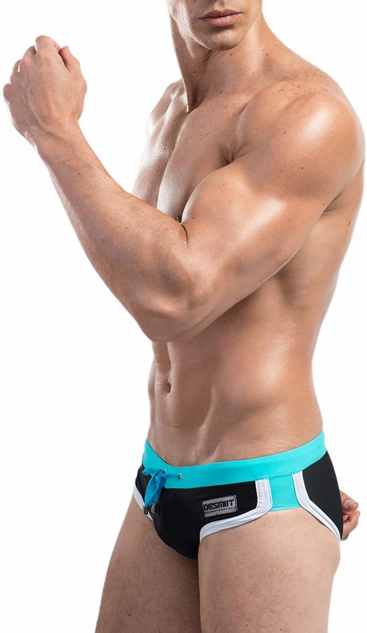 MIZOK Men's Quick Dry Swim Briefs Bikini Swimsuit Board Shorts with Adjustable Drawstring