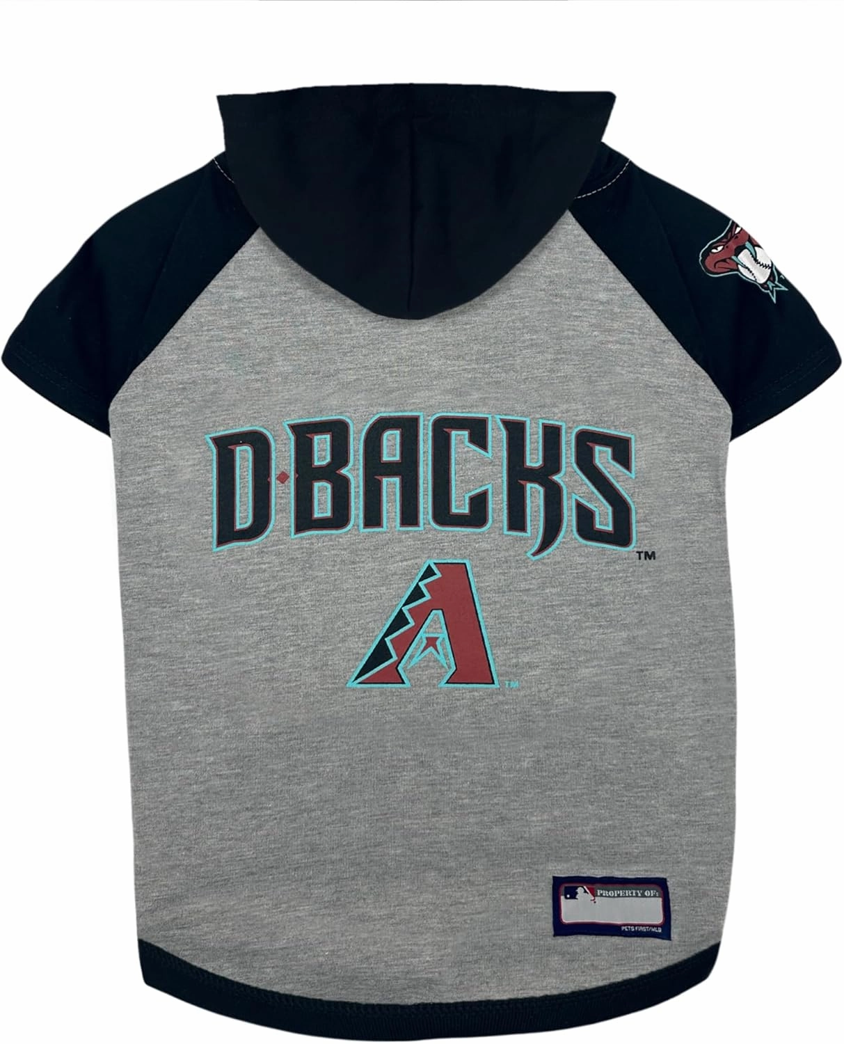 MLB Hoodie Shirt for Dogs & Cats - Arizona Diamondbacks Dog Hooded T-Shirt, Small. - MLB Team Color Hoody Vest for Baseball Fans