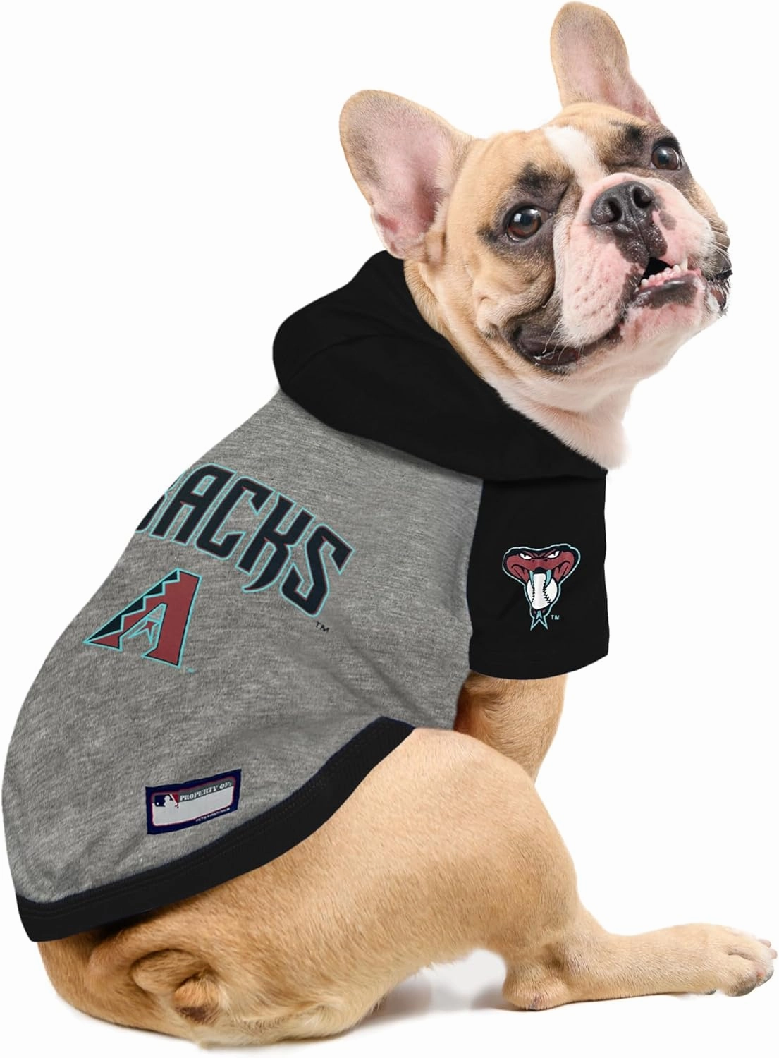 MLB Hoodie Shirt for Dogs & Cats - Arizona Diamondbacks Dog Hooded T-Shirt, Small. - MLB Team Color Hoody Vest for Baseball Fans