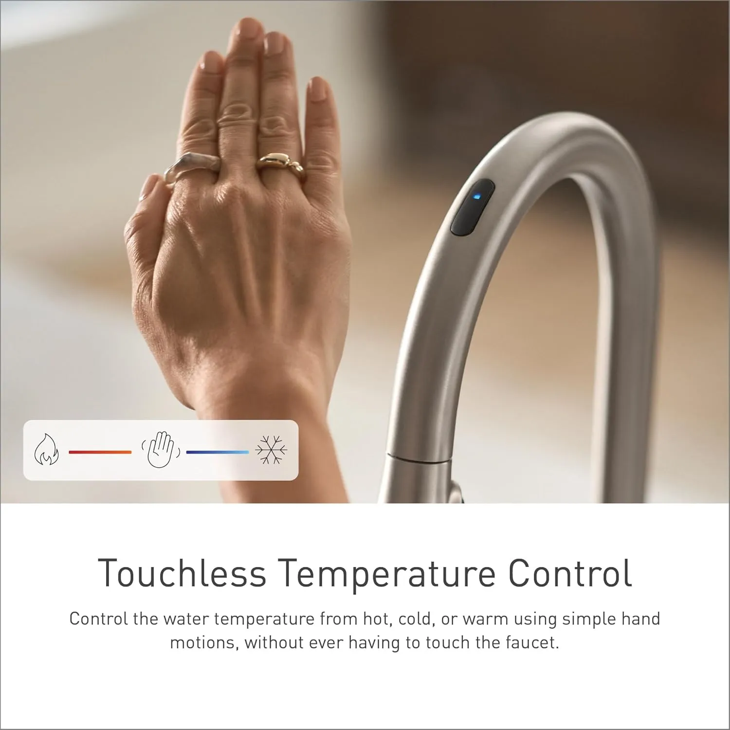 Moen Sinema Chrome Smart Faucet Touchless Pull-Down Sprayer Kitchen Faucet with Voice and Motion Control, S7235EV2C
