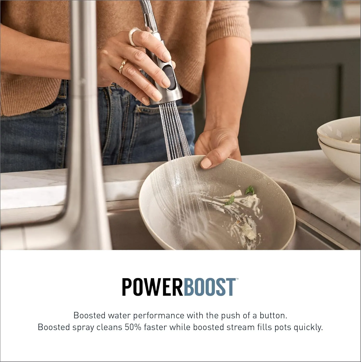 Moen Sinema Chrome Smart Faucet Touchless Pull-Down Sprayer Kitchen Faucet with Voice and Motion Control, S7235EV2C