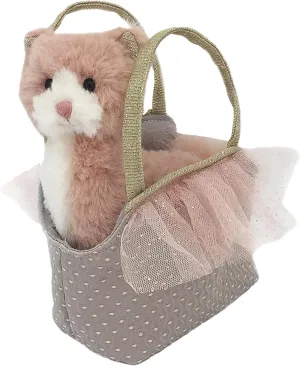 MON AMI Callie Kitty Plush Toy & Purse, Cat Stuffed Animal Toy with Pet Carrier Set, Stuffed Animal Bag for Toddlers & Little Girls