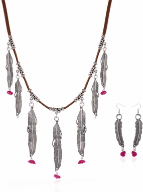 Montana West Wrangler Western Jewelry Set for Women Cowgirl Retro Concho Pendant Necklace Earring