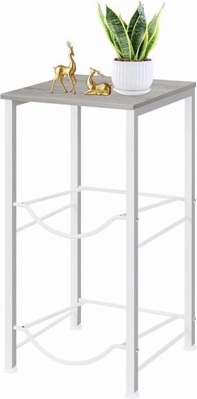 MOOACE 5 Gallon Water Jug Rack, 2 Tier Water Bottle Holder Organizer with Storage Shelves, Water Dispenser Stand Shelf for Office Kitchen Living Room, White