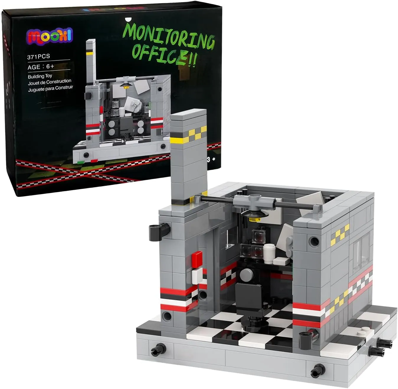 MOOXI-MOC FNAF Offices Building Set,Creative Cute Building Blocks Children Kits,Halloween for Kids(374pcs)