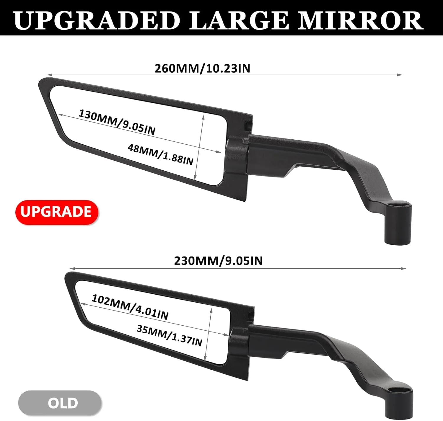 Motorcycle Mirrors with LED Turn Signal Large Stealth Mirror Adjustable Wind Wing Side Rearview Mirror for Z650 Z900 Z1000 Duke 390 790 1290 MT07 MT09 S1000 Street Bike