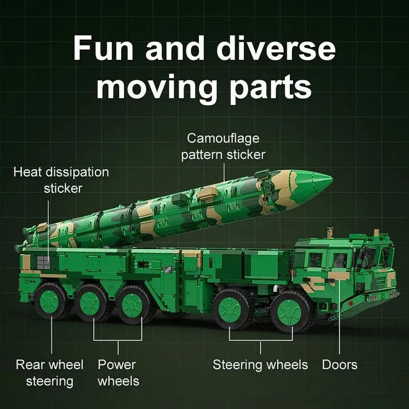 Motorized RC Anti Ship Ballistic Missile Vehicle DF-21D Bricks Toys
