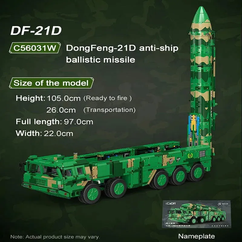 Motorized RC Anti Ship Ballistic Missile Vehicle DF-21D Bricks Toys