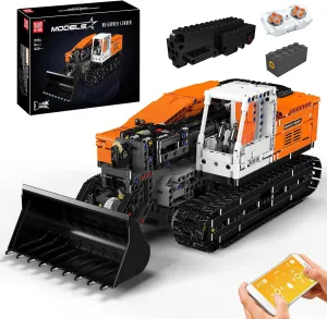 Mould King 17054 Pneumatic Front Loader Building Sets, MOC Gopher Loader Engineering Vehicle Model with APP/Remote Control, Gift for Kids Age 8 /Adult Collections Enthusiasts (1423  Pieces)