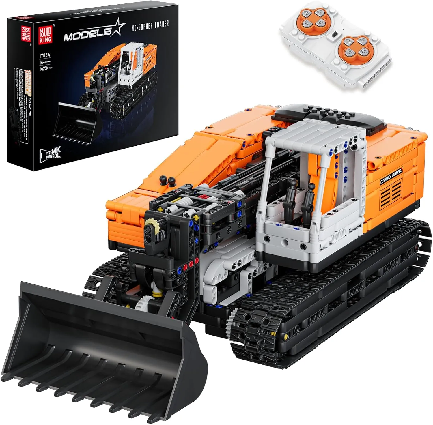Mould King Loader Toys Building Sets, Remote Control Bulldozer Construction Excavator Model, 17054 STEM Project RC Truck Blocks Kits for Adults Boys Girls Kids Aged 14  (1423 Pieces)