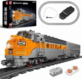 Mould King 12018 Train Building Block Kits, MOC EMD F7 Internal Combustion Locomotive Model Building Blocks Set, Gift for Kids Age 8 /Adult (1541 Pieces, with Rail/Motor, APP Remote Control)