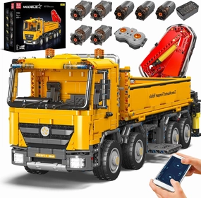 Mould King 17050 Self-Loading Crane Building Blocks Kits, MOC Heavy-Duty Romote Control Crane Truck Model, Collectible Set for Adults, Gift Toy for Kids Age 14  (4012  Pieces)