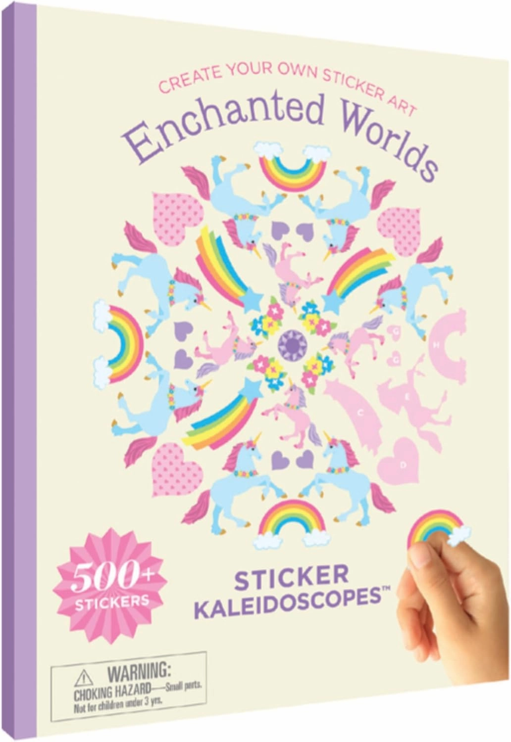 Mrs. Grossman's Sticker Kaleidoscopes Activity Book - Create Manadala Style Art with Sticker by Letter Format, Includes 8 Designs and Over 500 Stickers, for Kids and Adults (Enchanted Worlds)