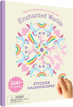 Mrs. Grossman's Sticker Kaleidoscopes Activity Book - Create Manadala Style Art with Sticker by Letter Format, Includes 8 Designs and Over 500 Stickers, for Kids and Adults (Enchanted Worlds)