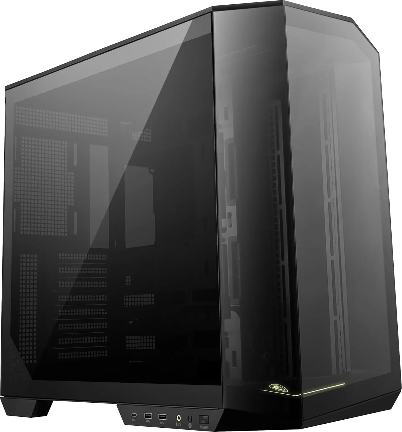 MSI MAG PANO 100L PZ - Premium Mid-Tower Gaming PC Case - Tempered Glass Side Panel - Liquid Cooling Support up to 360mm Radiator - Vented Front Panel