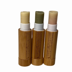 Muji's Shea Essentials Vegan Lip Balm Set of 3, Watermelon   Matcha   Raspberry Lip Balm, 18 grams, Plant Base All-Natural Lip Moisturizer, Bamboo Lip Balm Tube, Eco-Friendly, Cruelty-Free