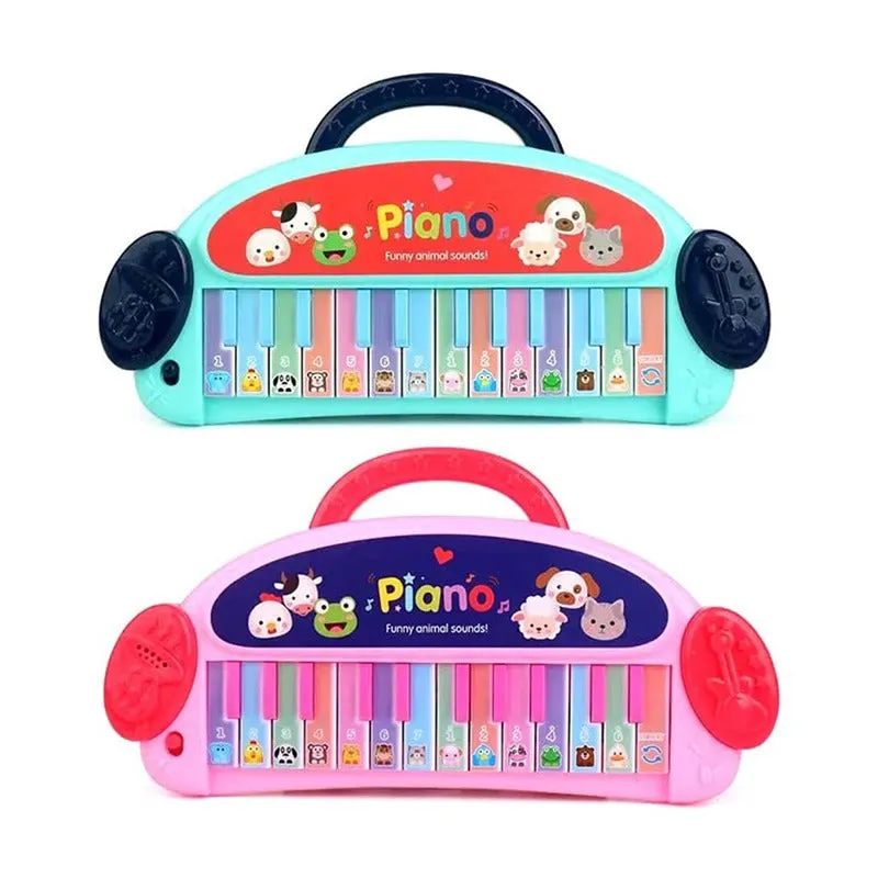 Multi-Functional 24-Keys Animal Sound Piano with 20  Melodies Songs (1-4 Years) | Assorted Colours