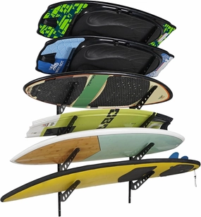Multi Board Surf Rack Wall Mount for Surfboard, Wakeboard, Snowboard Storage, Adjustable Wall Hangers Boards Display