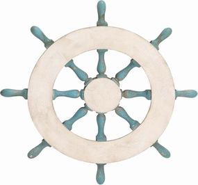 Nagina International Benzara Creative Enchanting Styled Wood Ship Wheel