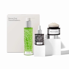 Naked & Thriving The Advanced Renewal Routine | Restore Ultra-Rich Night Cream (50g)   Refresh Gentle Enzyme Cleanser (120ml)   Renew Resurfacing Night Serum (30ml) (Set of 3)