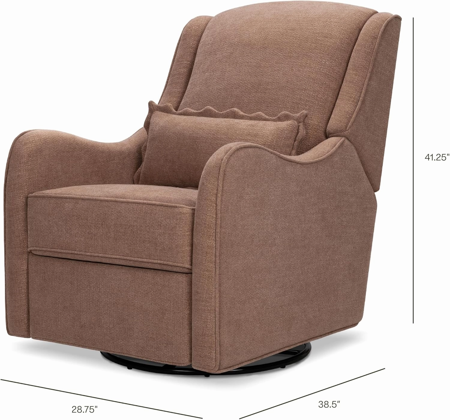 Namesake Devon Recliner and Swivel Glider in Performance Dusty Rose Eco-Basketweave, GREENGUARD Gold and CertiPUR-US® Certified