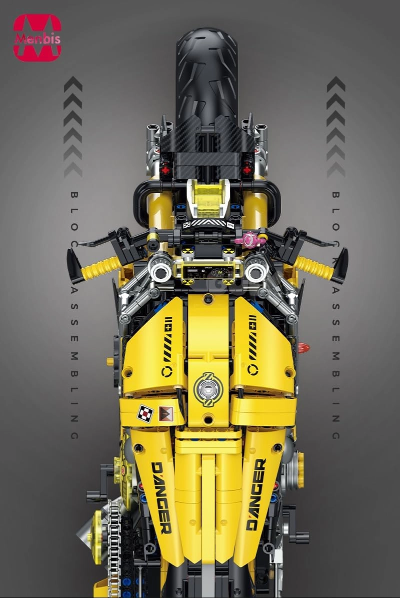 Narwhals 2500-Piece Cyberpunk Style Motorcycle Building Block Kit, 1:5 Scale MOC Racing Bike Building, buidling Set for Adults and Teen 16 , Compatible with 8mm Blocks(with Brick-Built Headlights)
