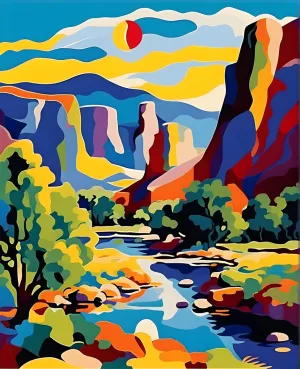 National Parks Collection PD (8) - Big Bend Park, USA - Van-go Paint-by-Number Kit 40CMx50CM DIY Frame