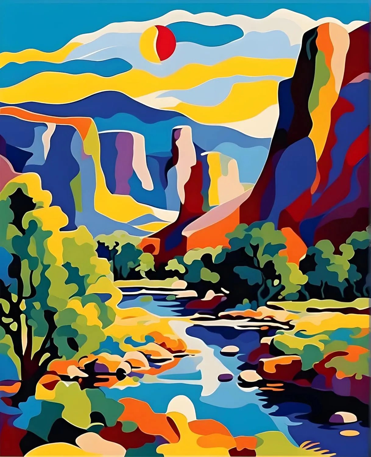 National Parks Collection PD (8) - Big Bend Park, USA - Van-go Paint-by-Number Kit 40CMx50CM DIY Frame