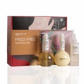 NATURELAB. TOKYO Frizz-Free Hydration Limited Edition Set: Includes Smooth Shampoo, Conditioner & Scalp Sake Rinse – Hydrates & Tames Frizz, Balances Scalp Microbiome, Includes Furoshiki Wrap