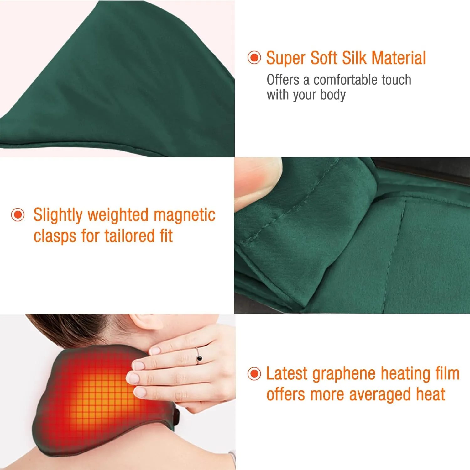 Neck Heating Pad, Arris Heated Neck Wrap with Adjustable Time and Temperature Control, USB Powered Neck Pain Relief, Stiffness Relief or Postoperative Recovery Green