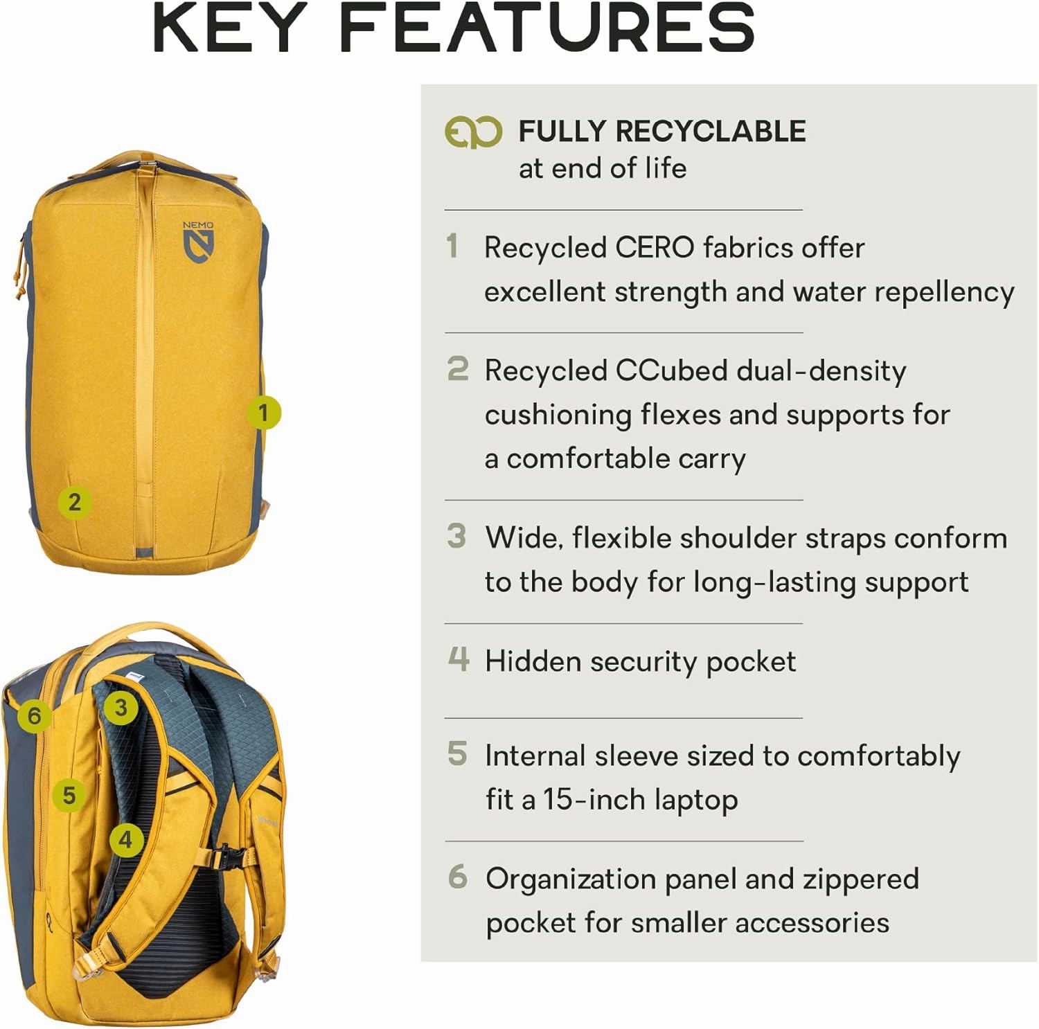 NEMO Equipment Vantage Endless Promise Everyday Adventure Daypack - 20L - Chai