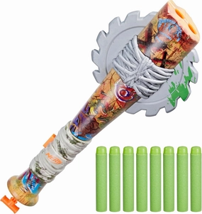 Nerf Zombie Strikeout Dart Blaster, 8 Nerf Elite Darts, Foam Blade, Pull Back Priming, Outdoor Games, Ages 8  (Amazon Exclusive)
