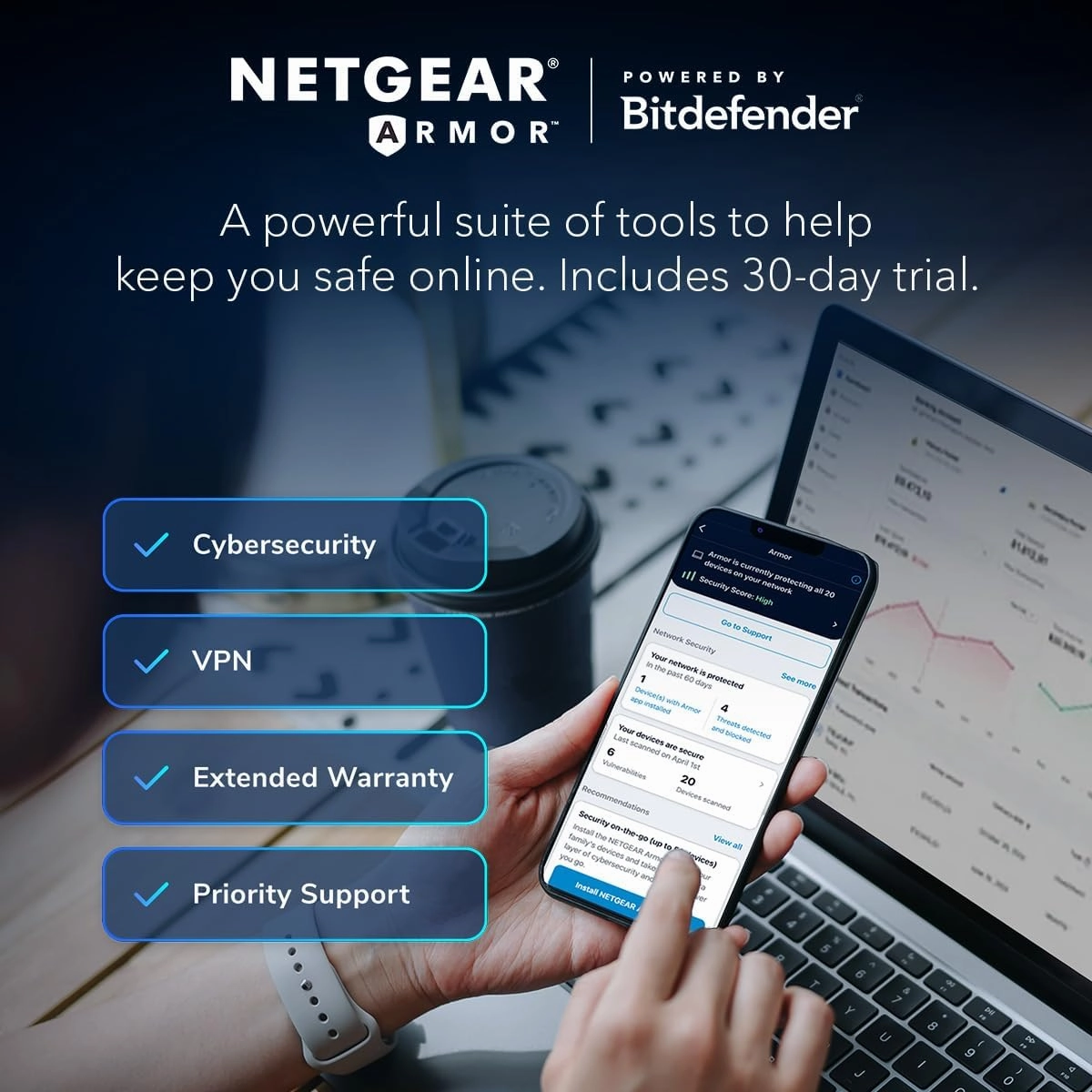 NETGEAR Orbi 770 Series Tri-Band WiFi 7 Mesh Network System (RBE773) - Router   2 Satellite Extenders, Security Features, Up to 11Gbps, Covers up to 8,000 sq. ft., 100 Devices, 2.5 Gig Internet Port