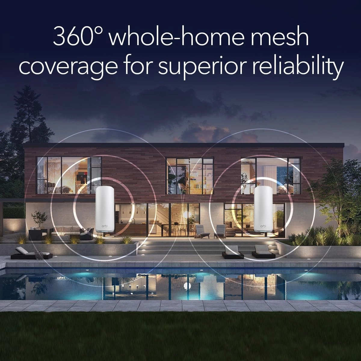 NETGEAR Orbi 870 Series Tri-Band WiFi 7 Mesh System (RBE872) - Router   1 Satellite Extender, Security Features, Up to 21 Gbps, Covers Up to 6,000 Sq. Ft., 150 Devices, 10 Gig Internet Port, BE21000