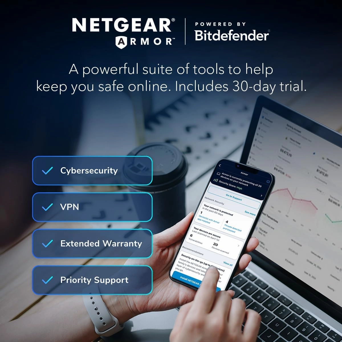 NETGEAR Orbi 870 Series Tri-Band WiFi 7 Mesh System (RBE872) - Router   1 Satellite Extender, Security Features, Up to 21 Gbps, Covers Up to 6,000 Sq. Ft., 150 Devices, 10 Gig Internet Port, BE21000