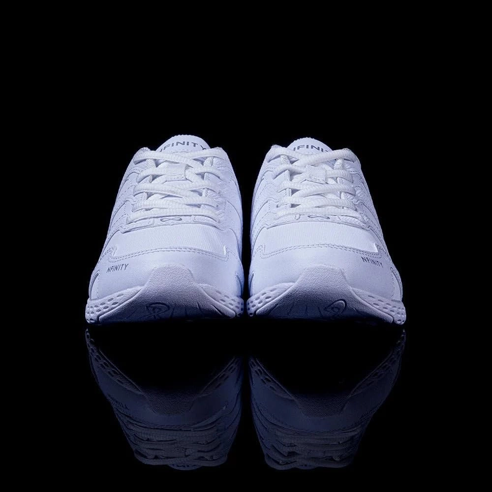 Nfinity Cheer Shoes - Rival 2 White Sneakers for Women - Synthetic Leather Cheerleading Shoes for Women - Comfortable Women's Athletic Shoes - Sneakers with Ultimate Grip