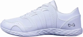 Nfinity Cheer Shoes - Rival 2 White Sneakers for Women - Synthetic Leather Cheerleading Shoes for Women - Comfortable Women's Athletic Shoes - Sneakers with Ultimate Grip