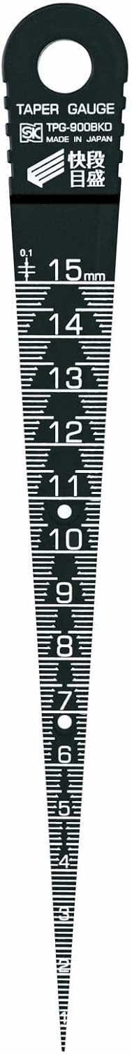 Niigata Seiki SK TPG-900BKD Plastic Taper Gauge, Quick Graduation, Black, Adjustable Length, 0.04-0.6 inches (1-15 mm)