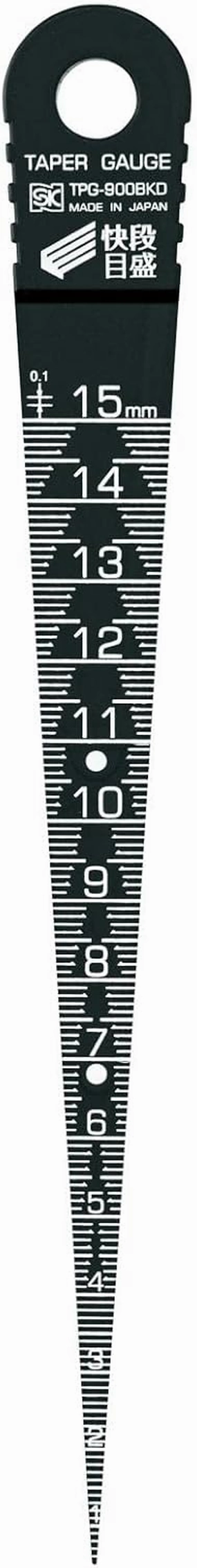 Niigata Seiki SK TPG-900BKD Plastic Taper Gauge, Quick Graduation, Black, Adjustable Length, 0.04-0.6 inches (1-15 mm)