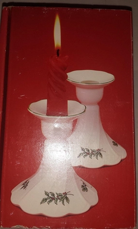 Nikko Happy Holidays Candlestick White, 4-Inch tall, Set of 2