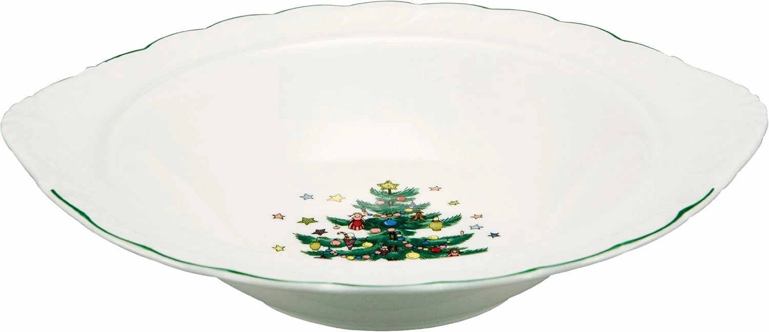 Nikko Happy Holidays Fluted Edge Round Vegetable Dish, 10-Inch