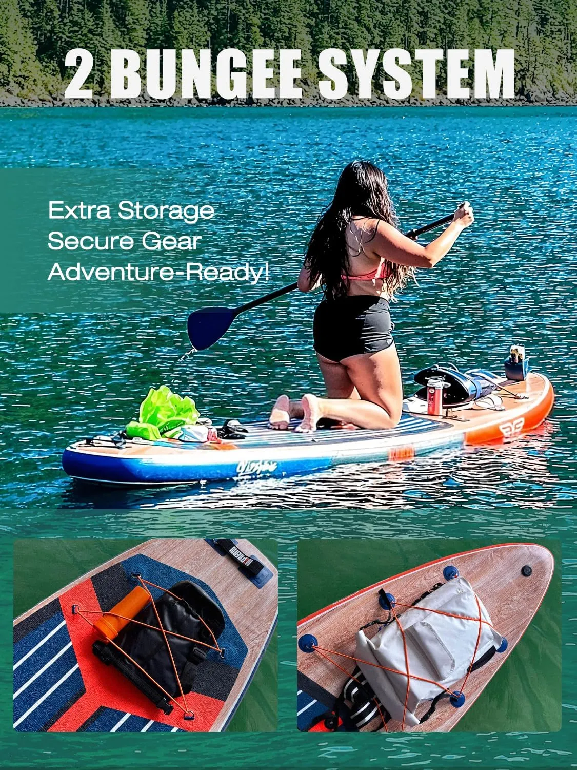 Niphean (Extra Large) Inflatable Paddle Board, SUP for 2 1 People/Family, Stand Up Paddle Board with (Beginner Friendly) StabilTrac Fin, Waterproof Phone Pouch, Paddle Boards for Adults, Gift Ideas