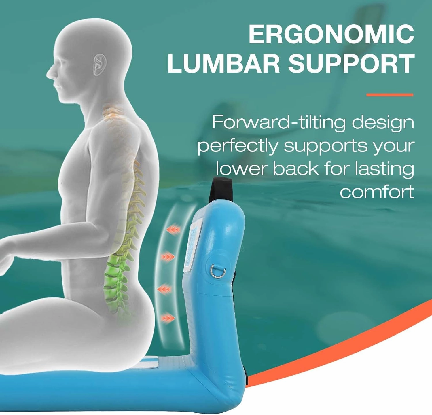 Niphean Inflatable Kayak Seat with Back Support, Sturdy Paddle Board Seat for Inflatable Boards, Canoe Seat, Boat Seat, SUP Seat, Supportive Kayak Seats with Back Support for Versatile Use