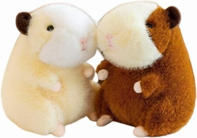 Nohito 2 Pcs Cuddly Guinea Pig Stuffed Animal 9.8 Inch Cute Soft Stuffed Guinea Pig Plush Toy Realistic Pet Plushie Brown and White for Kids Boys Girls