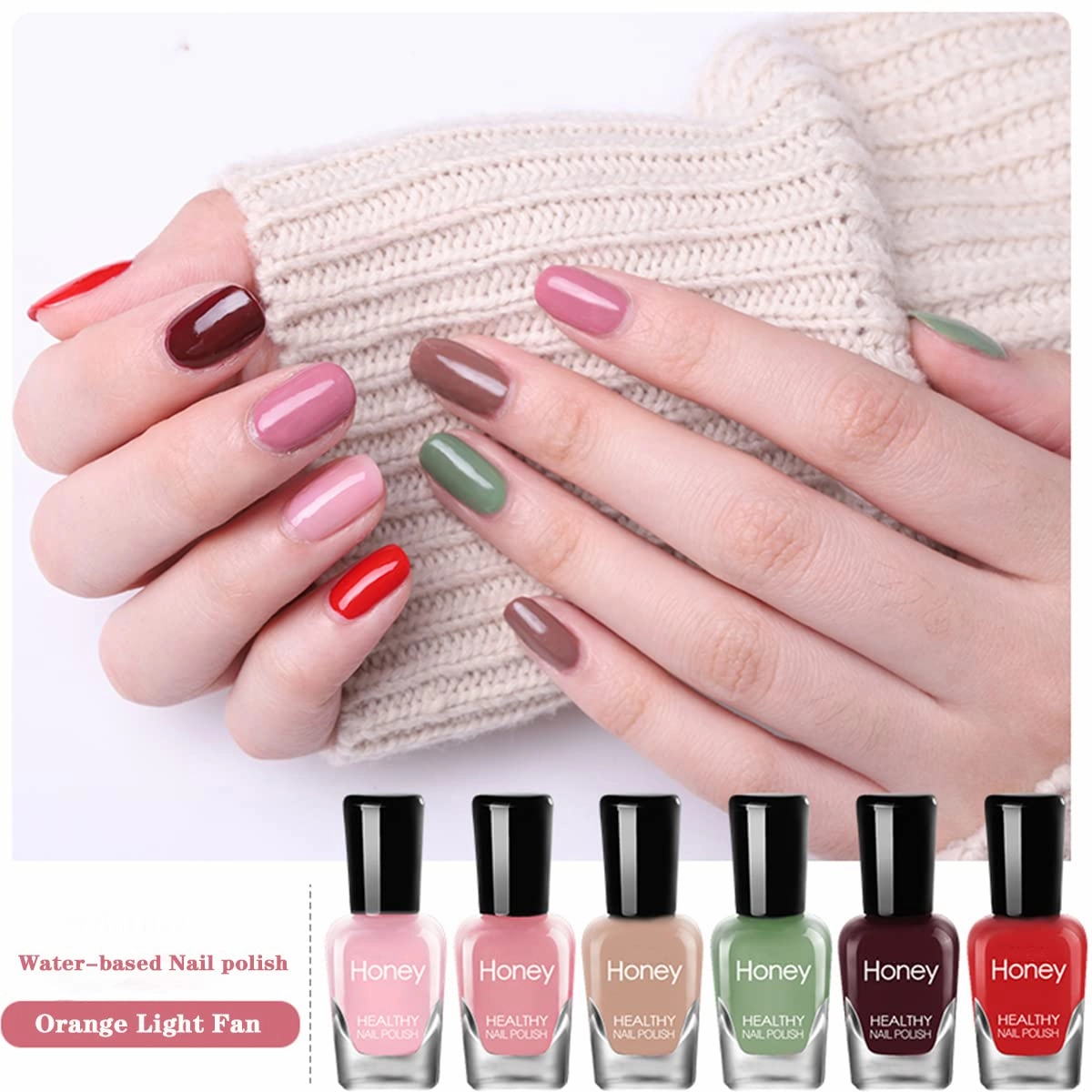Non Toxic Nail Polish Set, Easy Peel Off and Fast Dry NailPolish Set for Pack, Eco Friendly & Organic Water Based Nail Polish for Women,Teens (18 Bottles)