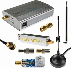 Nooelec NESDR Smart XTR HF Bundle: 300Hz-2.3GHz Software Defined Radio Set for LF/HF/UHF/VHF. Includes NESDR Smart XTR RTL-SDR, Ham It Up Plus v2 Upconverter, 3 Antennas, Balun, Adapters