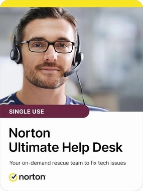 Norton Ultimate Help Desk Single Use, 1 Device - Your on-demand rescue team to fix tech issues