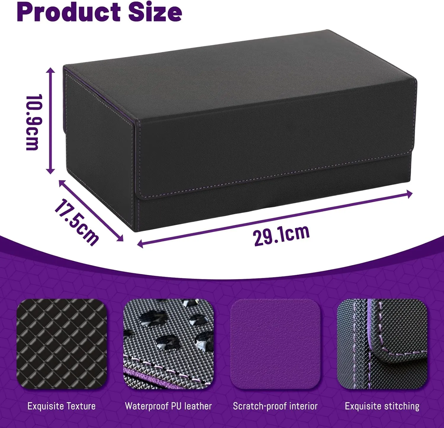 NUMINA MTG Deck Box – Magnetic Trading Card Storage for 1200  Sleeveless Cards, 2-Row Velvet Lining Case with Dividers & Card Supporters – Fits MTG, TCG, Sports Cards