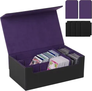 NUMINA MTG Deck Box – Magnetic Trading Card Storage for 1200  Sleeveless Cards, 2-Row Velvet Lining Case with Dividers & Card Supporters – Fits MTG, TCG, Sports Cards